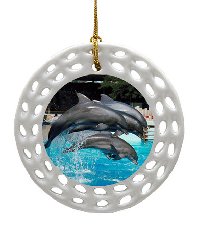 Dolphin Porcelain Christmas Ornament