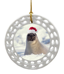 Seal Porcelain Christmas Ornament