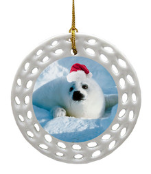 Seal Porcelain Christmas Ornament