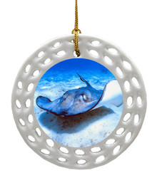 Stingray Porcelain Christmas Ornament