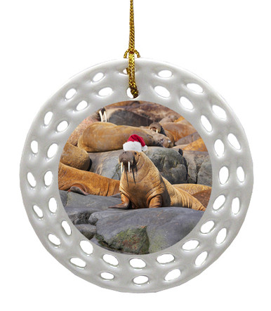 Walrus Porcelain Christmas Ornament