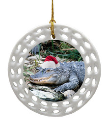 Alligator Porcelain Christmas Ornament