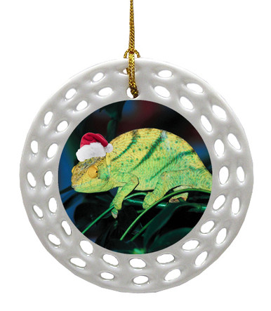 Chameleon Porcelain Christmas Ornament