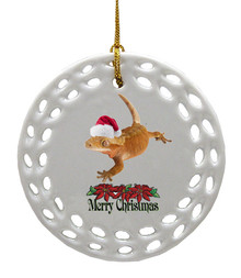 Gecko Porcelain Christmas Ornament