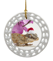 Gecko Porcelain Christmas Ornament