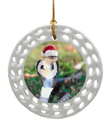 Cobra Snake Porcelain Christmas Ornament