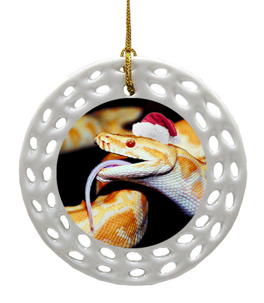 Python Snake Porcelain Christmas Ornament