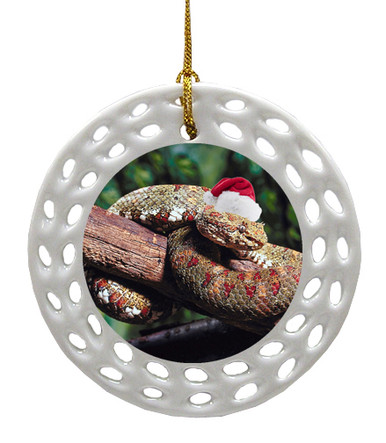 Viper Snake Porcelain Christmas Ornament