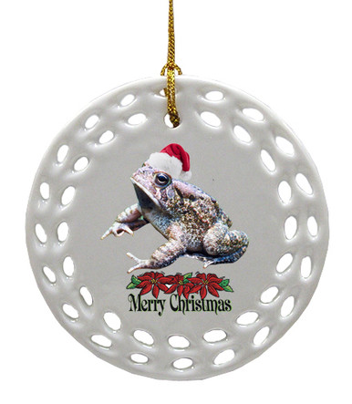 Toad Porcelain Christmas Ornament