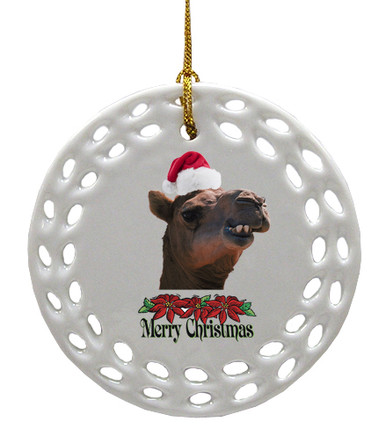 Camel Porcelain Christmas Ornament