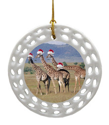 Giraffe Porcelain Christmas Ornament