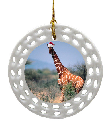 Giraffe Porcelain Christmas Ornament