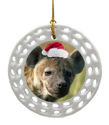 Hyena Porcelain Christmas Ornament