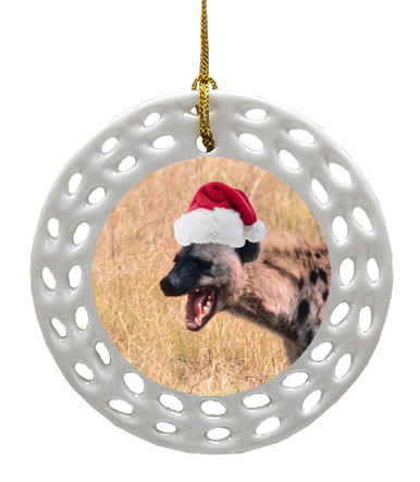 Hyena Porcelain Christmas Ornament