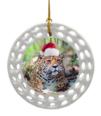 Jaguar Porcelain Christmas Ornament