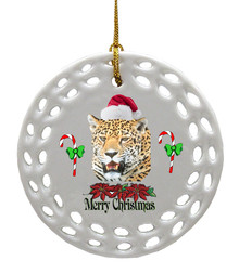 Jaguar Porcelain Christmas Ornament