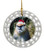 Monkey Porcelain Christmas Ornament