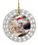Snow Leopard Porcelain Christmas Ornament