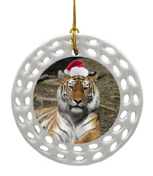 Tiger Porcelain Christmas Ornament