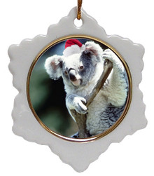 Koala Bear Jolly Santa Snowflake Christmas Ornament