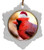 Cardinal Jolly Santa Snowflake Christmas Ornament