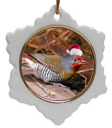 Finch Jolly Santa Snowflake Christmas Ornament