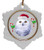 White Owl Jolly Santa Snowflake Christmas Ornament