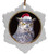 Great Horned Owl Jolly Santa Snowflake Christmas Ornament