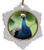 Peacock Jolly Santa Snowflake Christmas Ornament