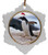 Penguin Jolly Santa Snowflake Christmas Ornament