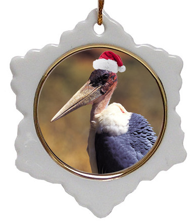 Vulture Jolly Santa Snowflake Christmas Ornament