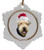 Airedale Ceramic Jolly Santa Snowflake Christmas Ornament