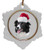 Border Collie Ceramic Jolly Santa Snowflake Christmas Ornament