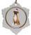 Boxer Ceramic Jolly Santa Snowflake Christmas Ornament