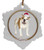 Bulldog Ceramic Jolly Santa Snowflake Christmas Ornament