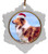 Collie Ceramic Jolly Santa Snowflake Christmas Ornament