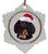 Dachshund Ceramic Jolly Santa Snowflake Christmas Ornament