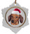 Dachshund Ceramic Jolly Santa Snowflake Christmas Ornament