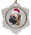 Mastiff Ceramic Jolly Santa Snowflake Christmas Ornament