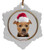 Pitbull Ceramic Jolly Santa Snowflake Christmas Ornament