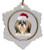 Shih Tzu Ceramic Jolly Santa Snowflake Christmas Ornament