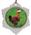 Chicken Jolly Santa Snowflake Christmas Ornament