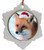 Fox Jolly Santa Snowflake Christmas Ornament