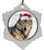 Wolf Jolly Santa Snowflake Christmas Ornament