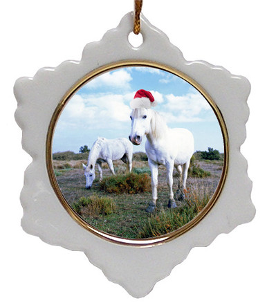 Camargue Jolly Santa Snowflake Christmas Ornament