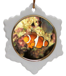 Clownfish Jolly Santa Snowflake Christmas Ornament