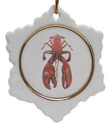 Lobster Jolly Santa Snowflake Christmas Ornament