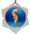 Seahorse Jolly Santa Snowflake Christmas Ornament