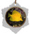 Yellow Tang Jolly Santa Snowflake Christmas Ornament