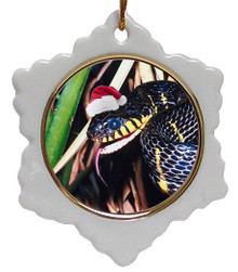 Mangrove Snake Jolly Santa Snowflake Christmas Ornament